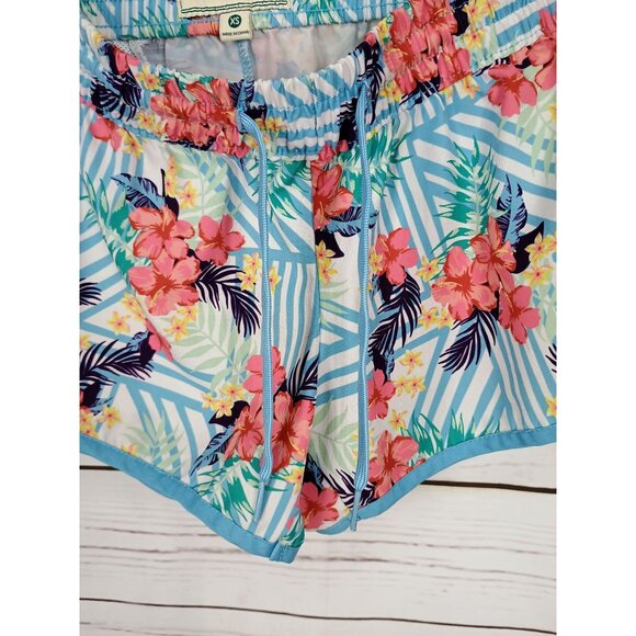 Tipsy Elves Womens Hawaiian Floral Print Drawstring Shorts Size XS Polyester - Picture 6 of 8